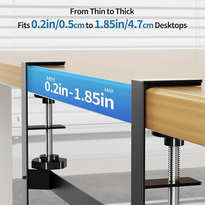 YECAYE Under Desk Cable Management Tray, All-Metal Clamp-Mount Cable Management - Image 4