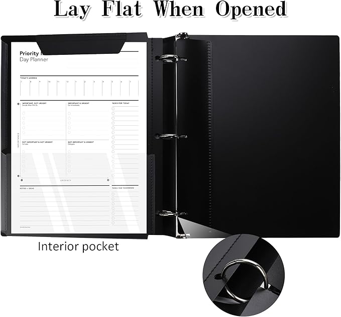 Tashkummy 360° Pivotable 3 Ring Binder, Upgraded Foldable Binders 1 inch 6 Pack - Image 4