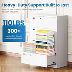 PEUKC 4 Drawer File Cabinet, Lateral Filing Cabinets - Image 8