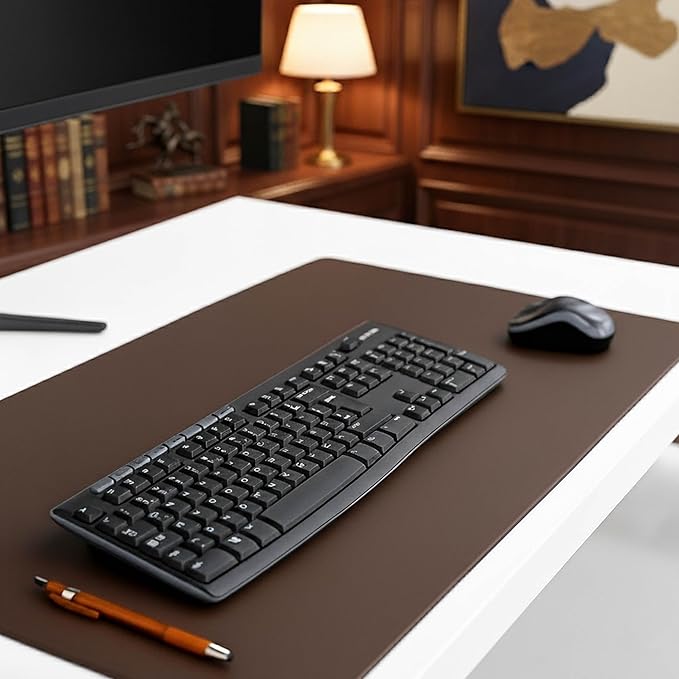 DACASSO Leatherette Keyboard/Mouse Desk Mat- Luxury Leatherette Desk Blotter - Image 7