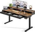 ONBRILL Standing Desk with Drawers, 63x23.6 Electric Stand Up Desk with Storage by ONBRILL