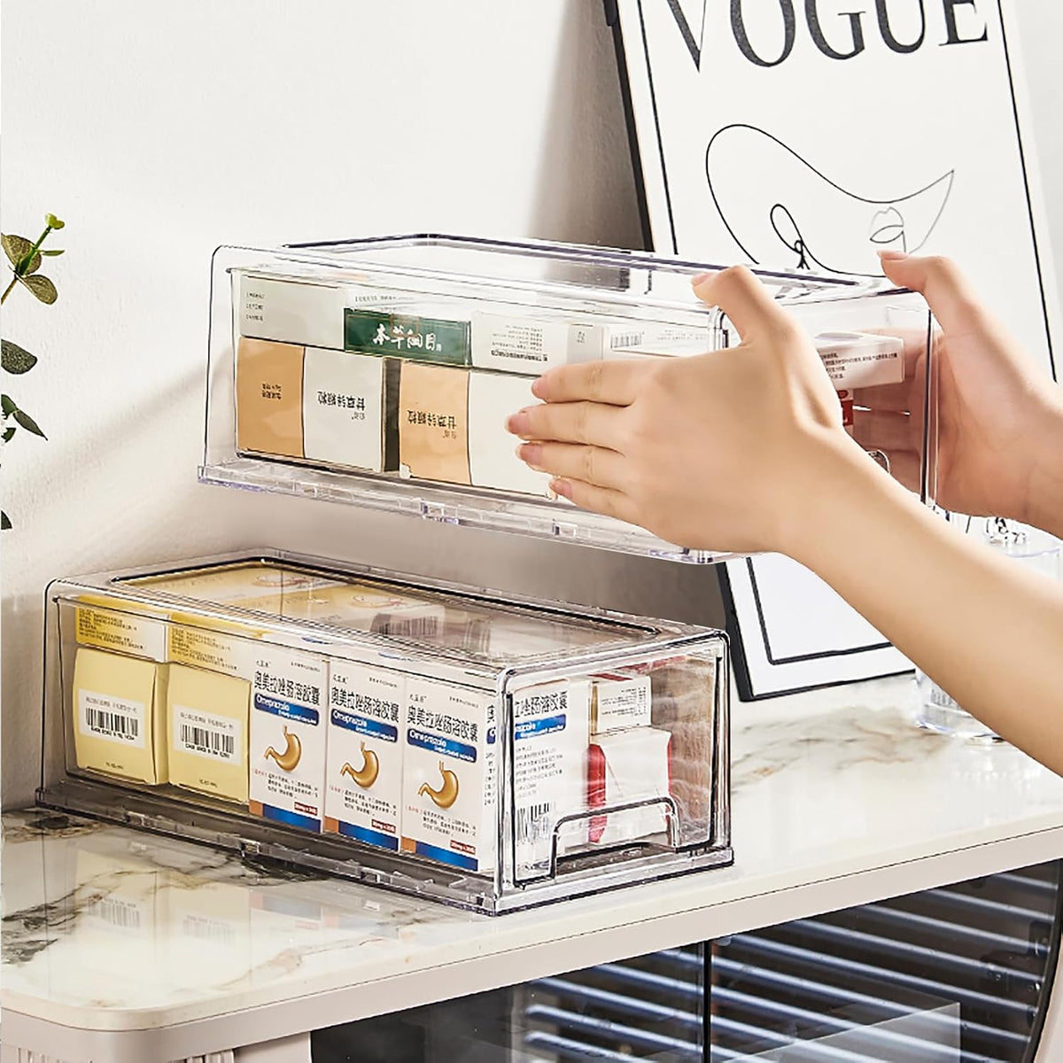 Sgoostood Pull Out Drawer Medicine Box