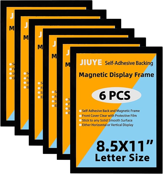 JIUYE Magnetic Sign Holder 8.5 x 11 Wall Mount, Self Adhesive Picture Display by JIUYE
