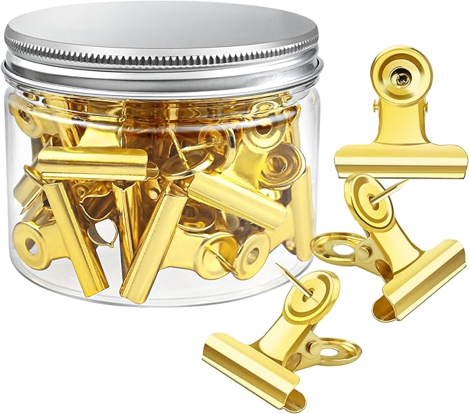 30 Pieces Push Pins Clips Gold Thumb Tacks by Orcielo