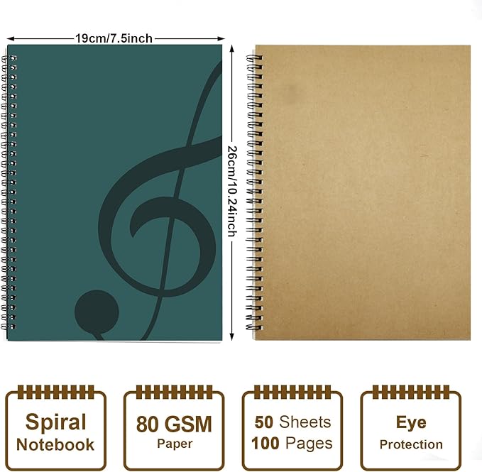 MAXCURY Blank Sheet Music Composition Manuscript Staff Paper Art Music Notebook - Image 2