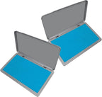 2 Pack Metal Case Stamp Pad Large Size, Light Blue Color by ZIGEL