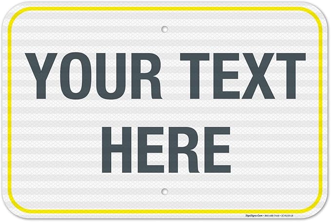 Personalized Custom Customize for Office, Delivery Yellow Sign, 12x18 Inches by SigoSigns