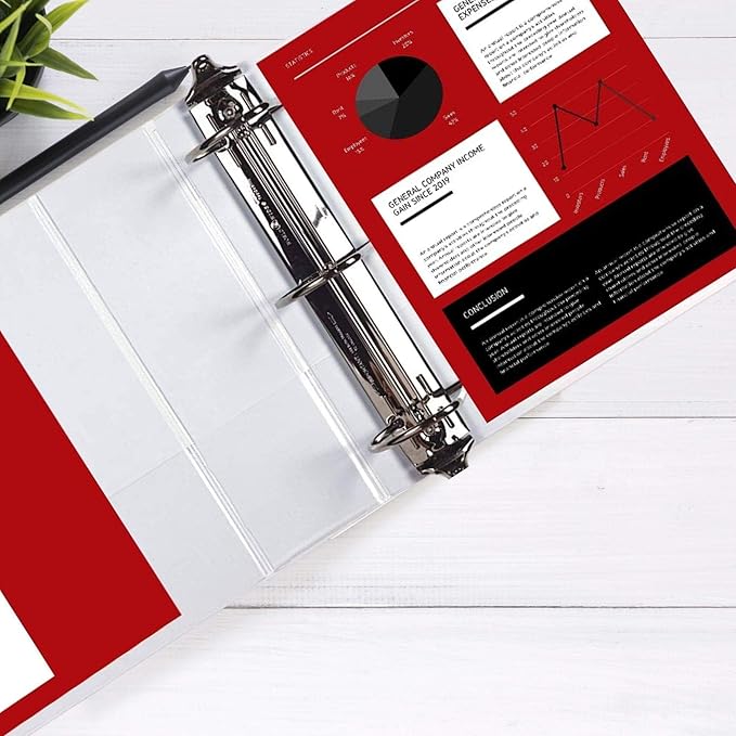 3 Ring Binder, Professional Angle D Ring Binder 5 Inch, Presentation Folder - Image 5