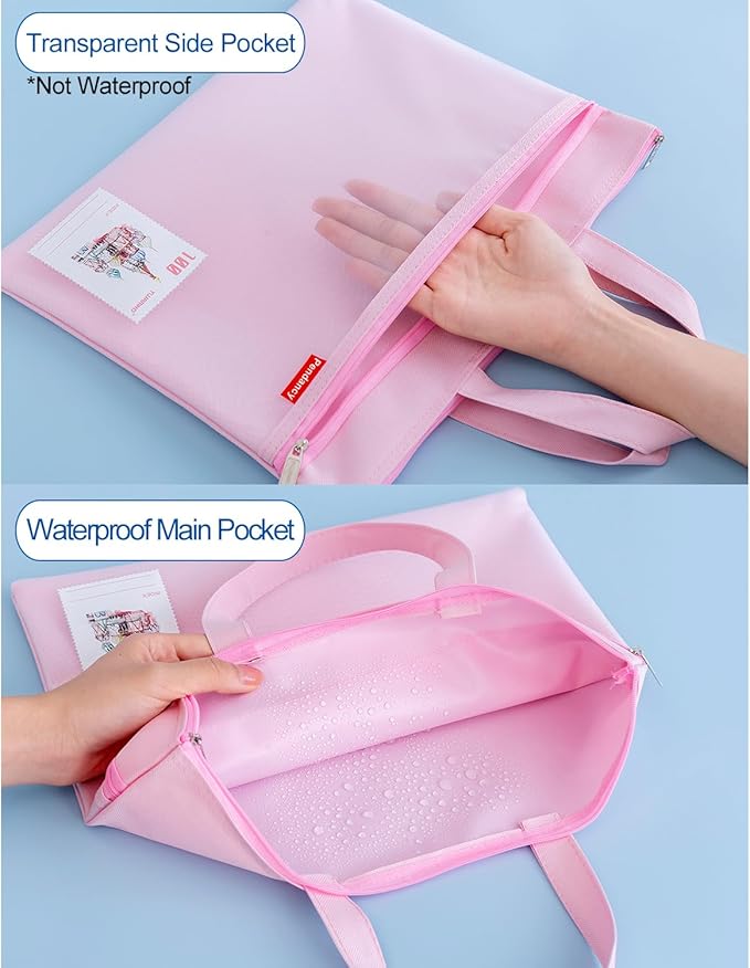 Pendancy Mesh Zipper Pouch 11x13.7 in, Large Double Pocket Waterproof File Bag - Image 4