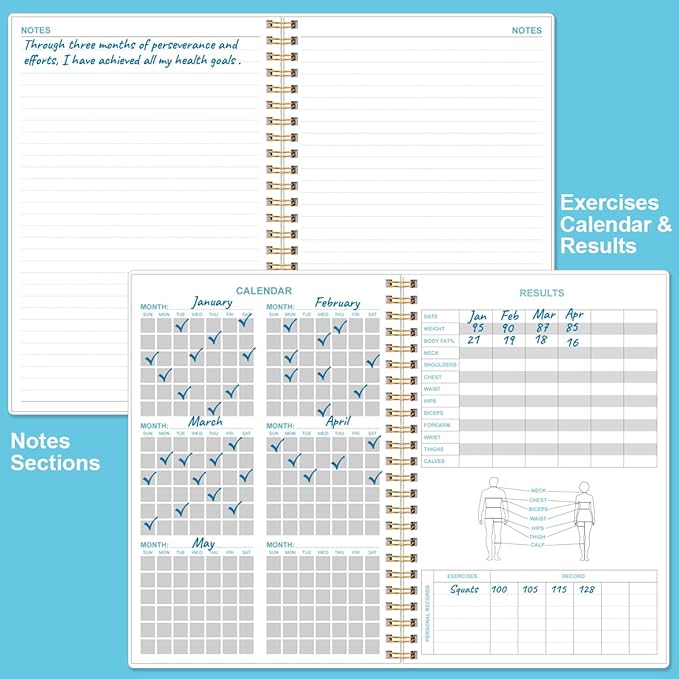 Simplified Fitness Journal for Women & Men, A5 Workout Journal/Planner Daily - Image 5