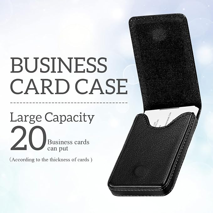 Outus 2 Pieces Business Card Holder, PU Leather Business Card Case Pocket Wallet - Image 4