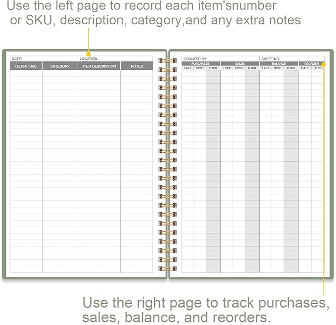 Inventory & Sales Log Book for Small Business – Inventory Ledger Book, - Image 3