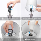 3 way touch control table lamp, dimmable bedside, front angle view