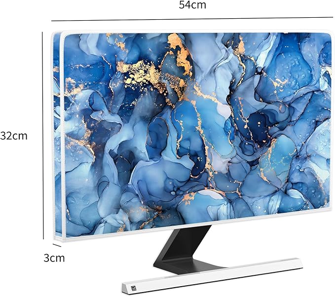 Baocicco Navy Blue Gold Marble Computer Monitor Dust Cover Creative Texture - Image 5