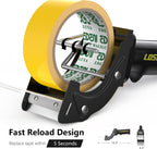 2 Pcs Rapid-Replace Packing Tape Dispenser Guns with Extra Blade, 2IN(50mm) Lightweight Ergonomic Industrial Handheld Heavy Duty Tape Cutter for Carton, Packaging and Box Sealing Black
