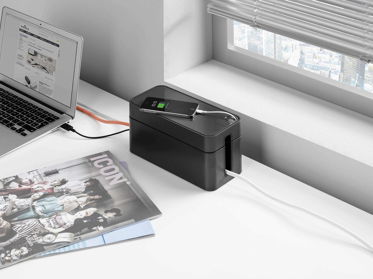 Durable, Cable Management Box, Graphite, Small