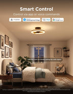 govee ceiling fan with lights, 20'' rgbic fandelier showing dimensions