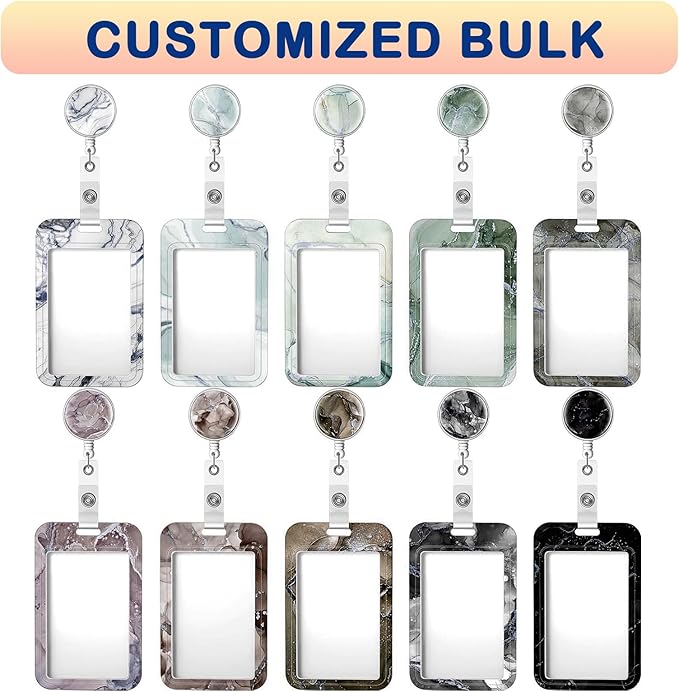 Photo Personalized Badge ID Card Holder Custom Retractable Badges Reel Clip - Image 6