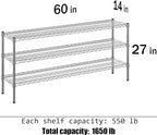 Regal Altair 14" Deep x 60" Wide x 27" Height Wire Shelving Kit | 3-Tier | NSF - Image 3