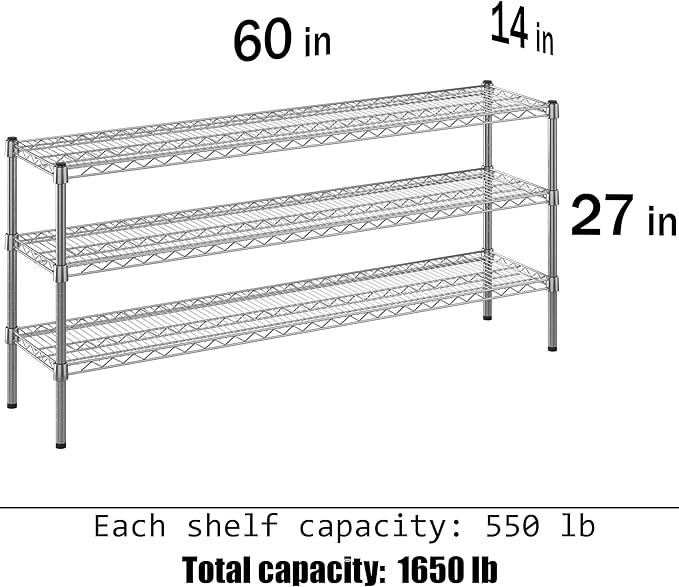 Regal Altair 14" Deep x 60" Wide x 27" Height Wire Shelving Kit | 3-Tier | NSF - Image 3