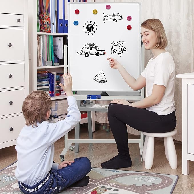 Max-officoo 40" x 28" Mobile Dry Erase Whiteboard Double-Sided White Boards on - Image 6