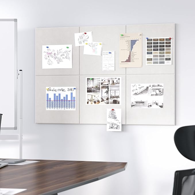 Neatsure Large Cork Board for Wall, 6 Panels Felt Tiles Tack Push Pin Board for - Image 5