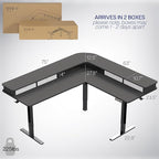 VIVO Electric Mobile Corner 75 x 63 inch 2 Tier Stand Up L-Shaped Desk - Image 6