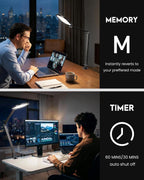 litones remote led desk lamp with clamp, 2000lm, front angle view