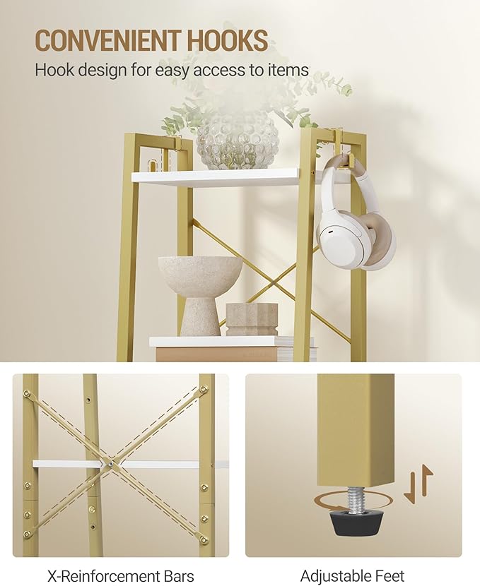 Hzuaneri Ladder Shelf, Bookshelf Bookcase, Freestanding Corner Storage Shelve - Image 4