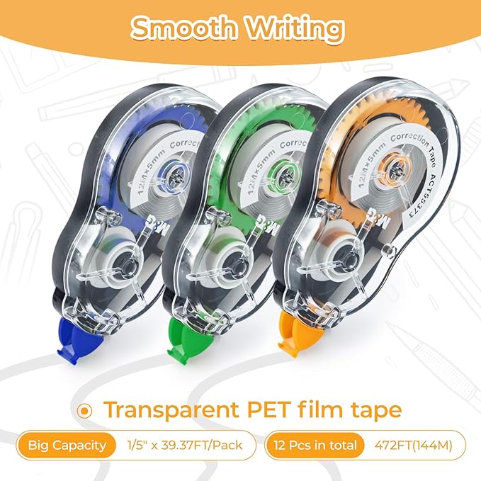 M&G 39.3 Feet Correction Tape, 12 Pack Correction Tape, Office Products - Image 4