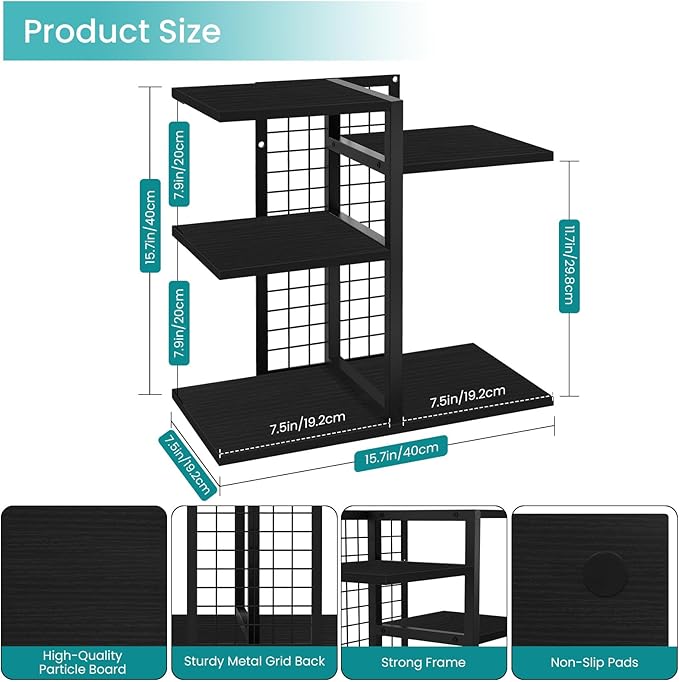 ELITEROO Desktop Bookshelf, 4 Tier Wood Desk Organizer Shelf, Tabletop Storage - Image 3