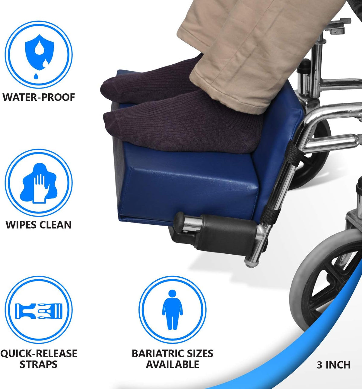 NYOrtho Wheelchair Foot-Rest Extender Elevating Pad - Leg Cushion Protector +...