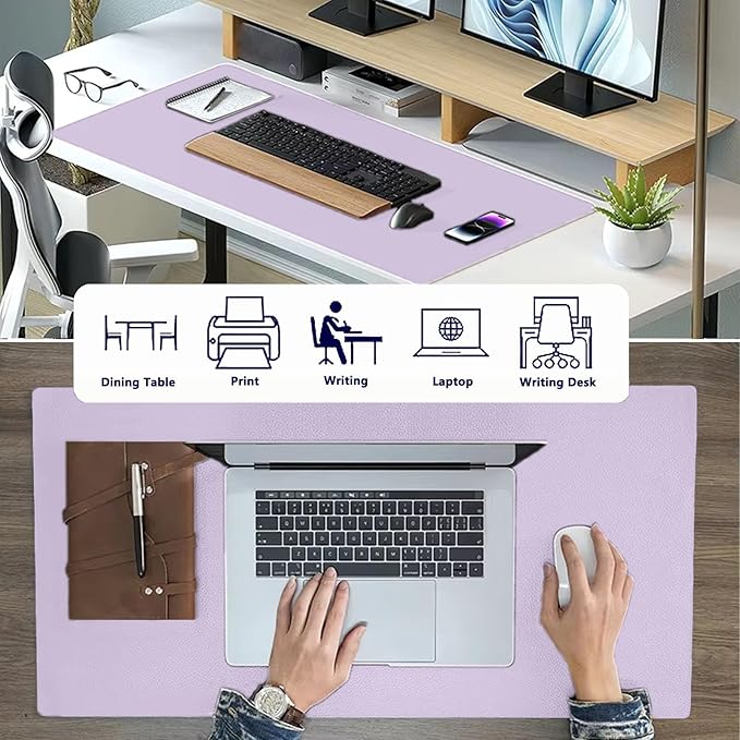 PU Leather Desk Pad Protector Gaming Mouse Pad Non Slip Desk Mat - Image 4
