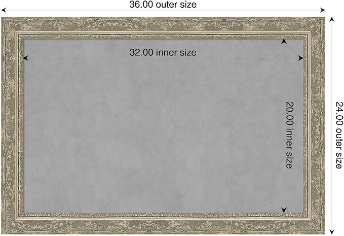 Amanti Art Silver Framed Magnetic Board 24x36 Large Vision Board - Image 2