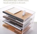 HeZone Acrylic Desk Organizer, 4 Tier Paper Tray, Office Accessories - Image 4