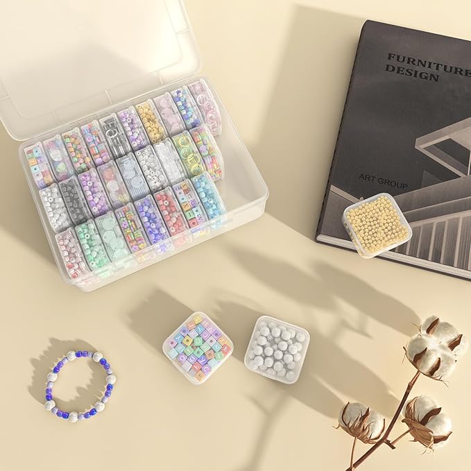 Mathtoxyz Bead Organizer Box, Mini Clear Storage Containers - Image 8