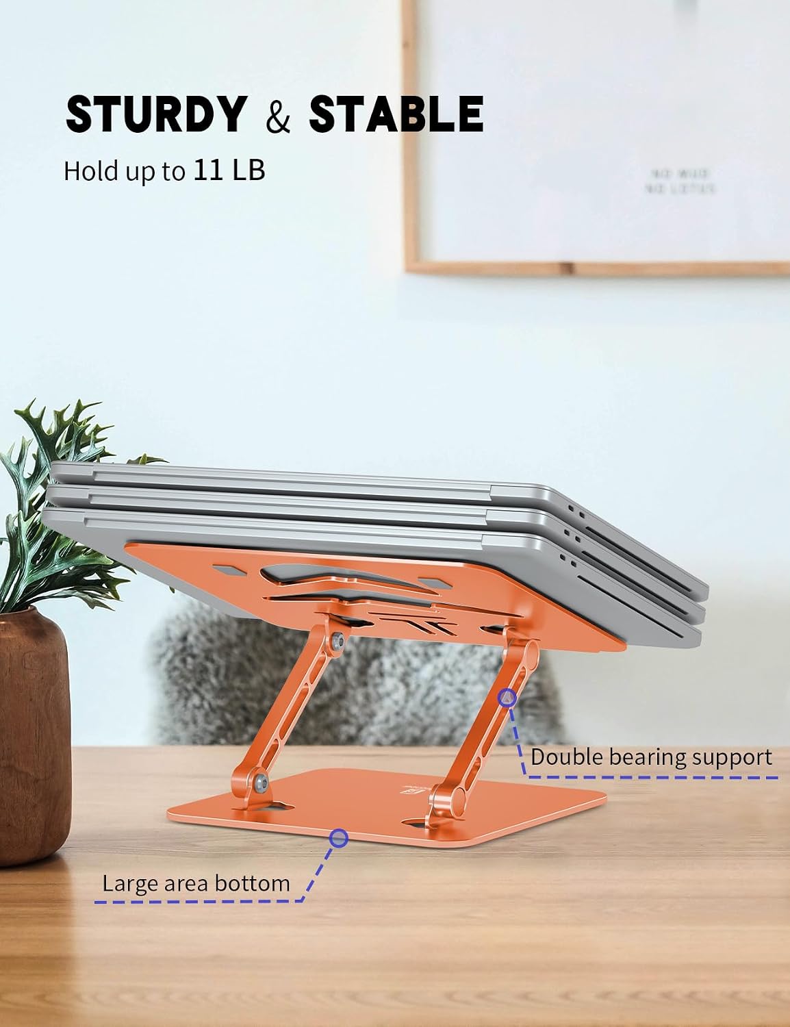 Z-Shaped Laptop Stand for Desk Fits 10"-16" Notebook, Orange