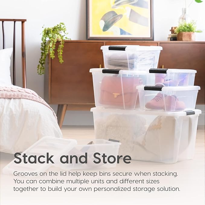 IRIS USA 32 Qt Stackable Plastic Storage Bins - Image 5