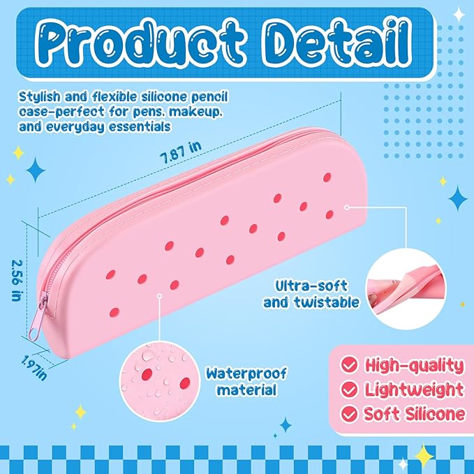 Bulyoou 12 Pcs Small Silicone Pencil Pouch Bulk Colorful Silicone Waterproof - Image 3