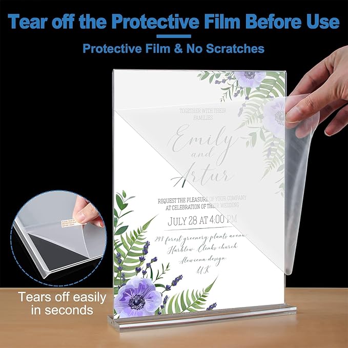 EHWINE 10 Pack 8.5 x 11 Acrylic Sign Holder - Image 2