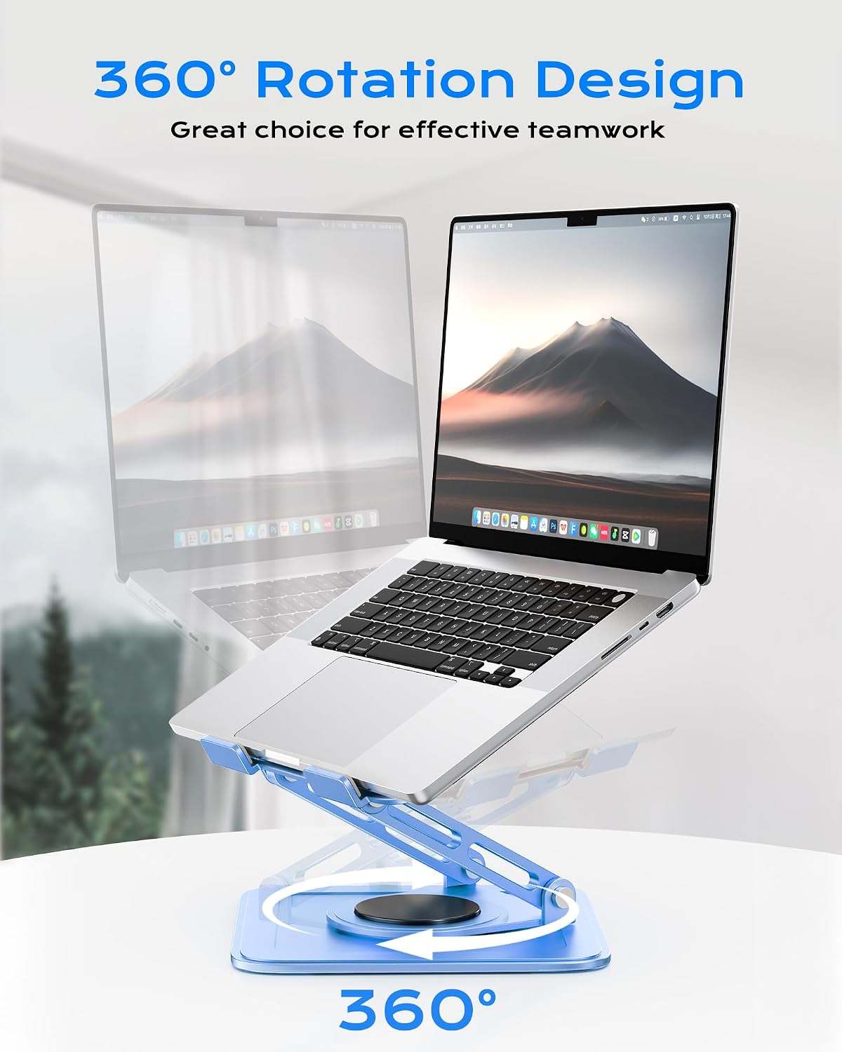 LOXP Adjustable Laptop Stand, Computer Stand with 360 Rotating Base