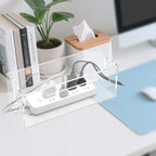 Cable Management Box, 2 Open Slots Cords Hider Box, Under Desk Power Strip - Image 7