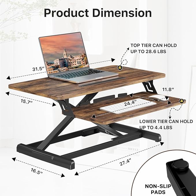 JOY worker Standing Desk Converter, Desktop Workstation Riser - Image 2