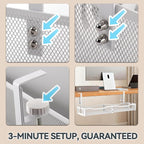 Cable Management, 25.3'' Under Desk Cable Management Tray No Drill, Metal Cable - Image 7
