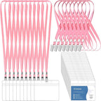 100 Pcs Lanyards for ID Badges and 100 Pcs Clear Name Tag Holders Reusable by Lecpeting
