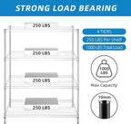 Guan River 4-Shelf Adjustable Metal Shelf Wire Shelving Unit Heavy Duty Storage - Image 4