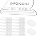 Reastar 120 Pcs Hanging File Folder Tabs, with 200 Pcs Inserts, Clear | Sturdy Plastic, 1/5-Cut, Fit Legal Sized File Folders, 2 in Insert for Writing on, Help Organize and Find File