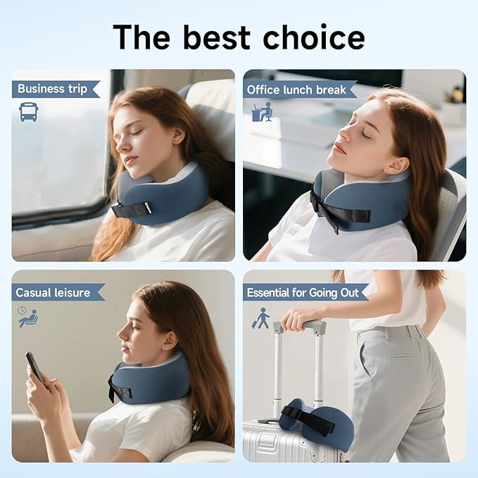 SPRFUFLY Soft Travel Pillow, 100% Memory Airplane Pillow - Image 7