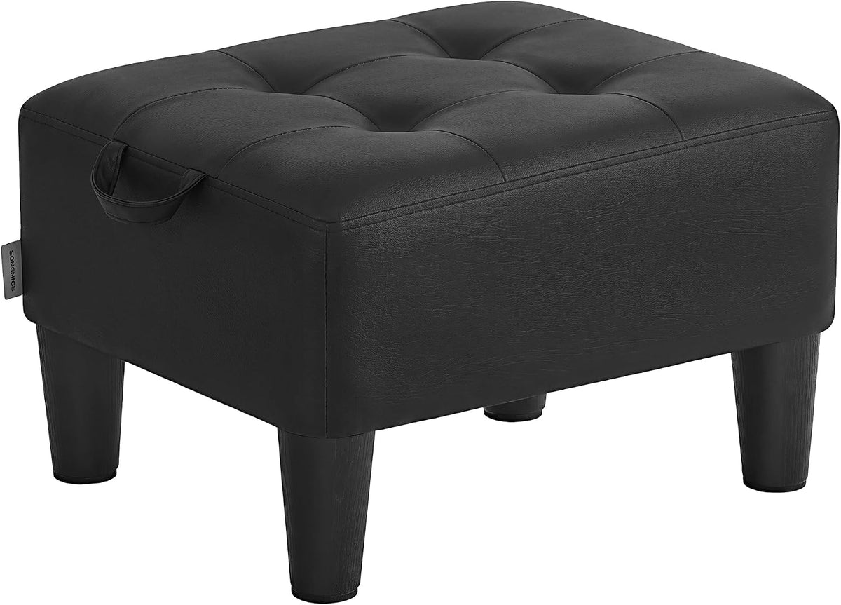 SONGMICS Storage Ottoman, PVC Leather Footrest with Hidden Storage
