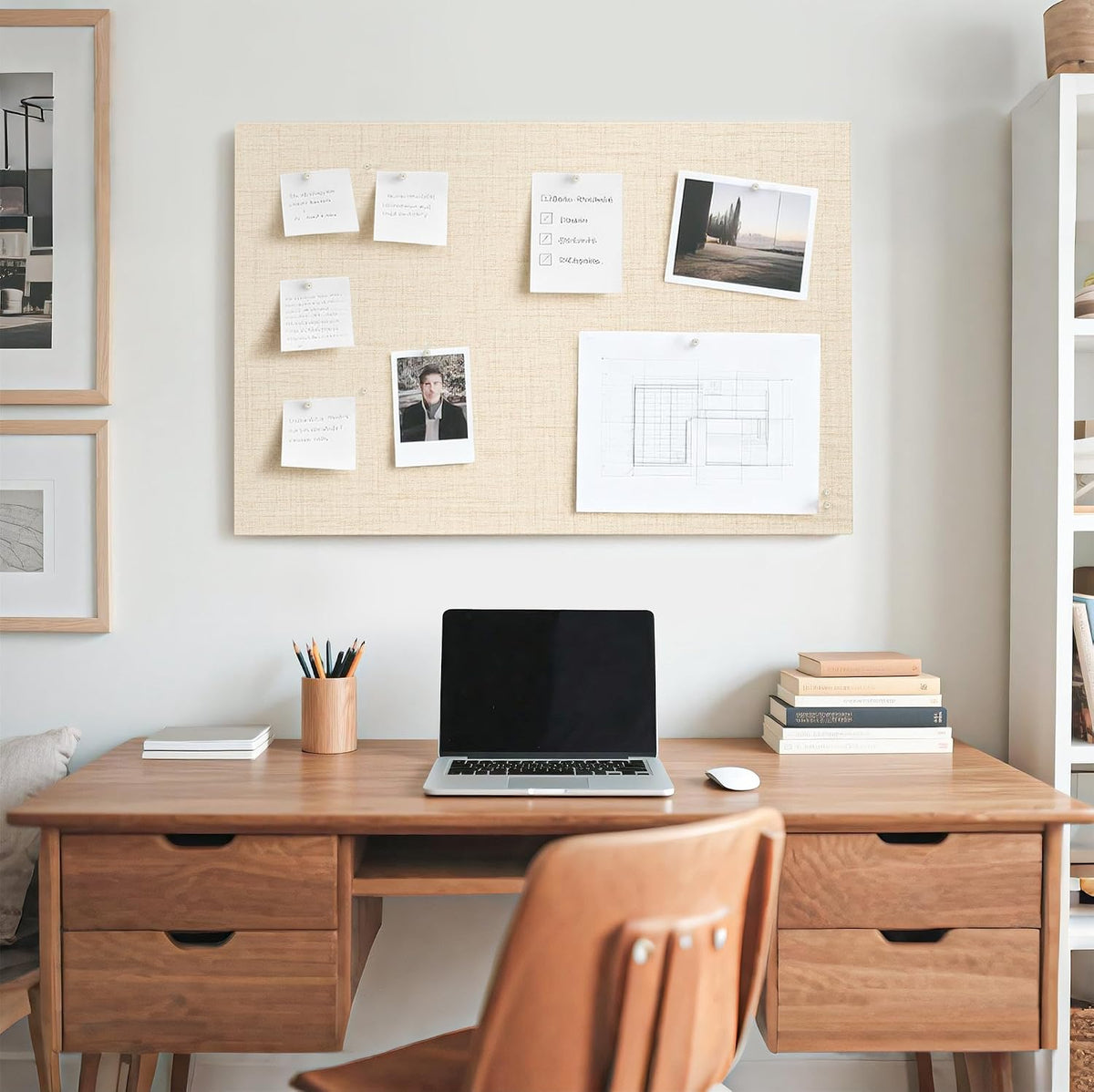 Lightomorrow Bulletin Board 36 x 24 inches, 3' x 2' Linen Board for W...
